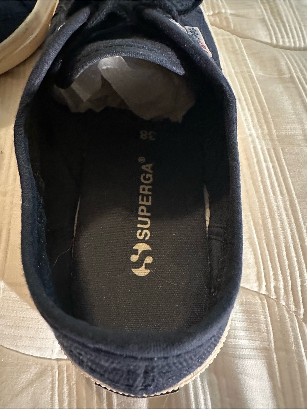 Superga Classic Italian Canvas 2750 Women’s Navy Canvas Low-Top Sneakers 38 7.5 - Picture 4 of 8